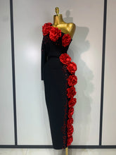 Women Luxury Black Single Sleeve Bandage Dress Red Appliquies Elegant Luxury Rhinestones Birthday Celebrity Evening Party Gowns